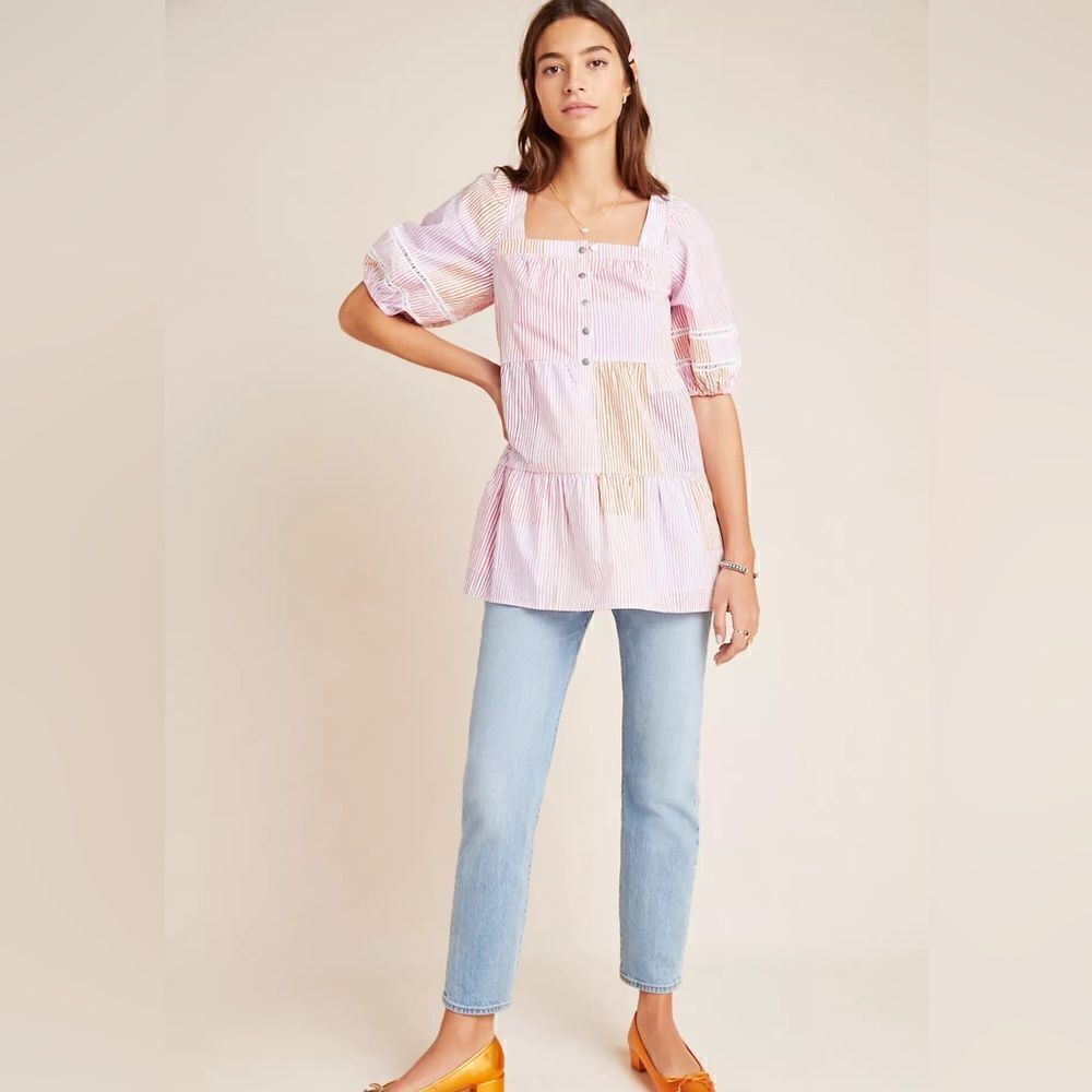 NWOT Anthropologie Maeve Gable Tiered Tunic Top XS